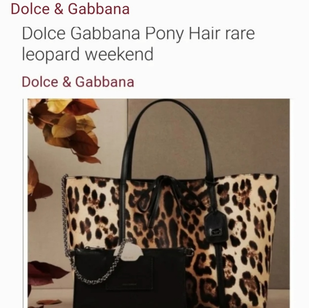 DOCE &GABBANA LEOPARD PRINT WEEKENDER TOTE
